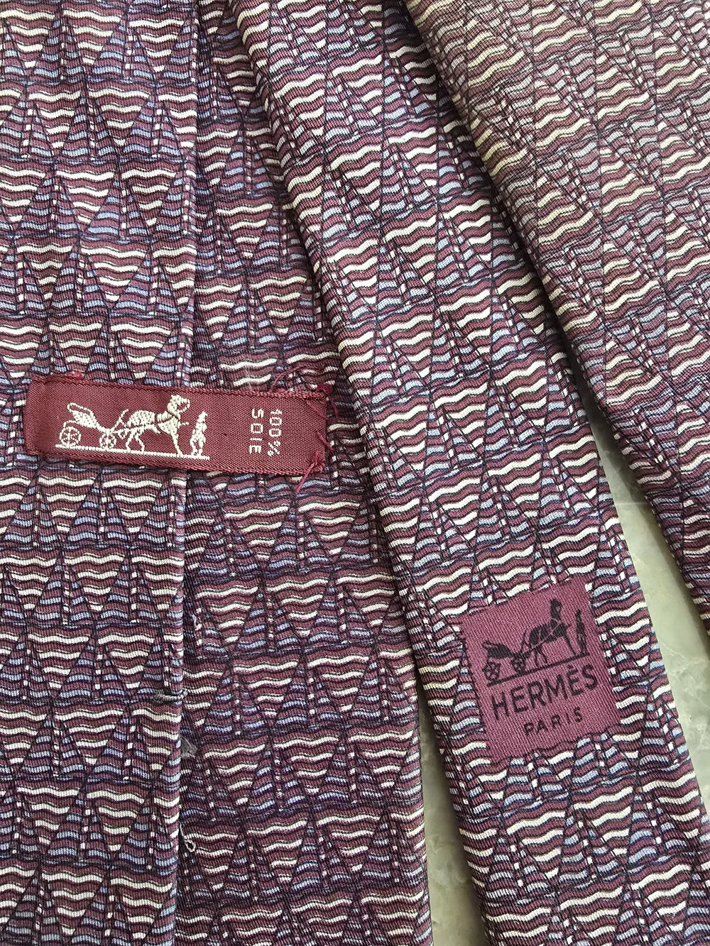 Hermes Geometric Silk Tie
